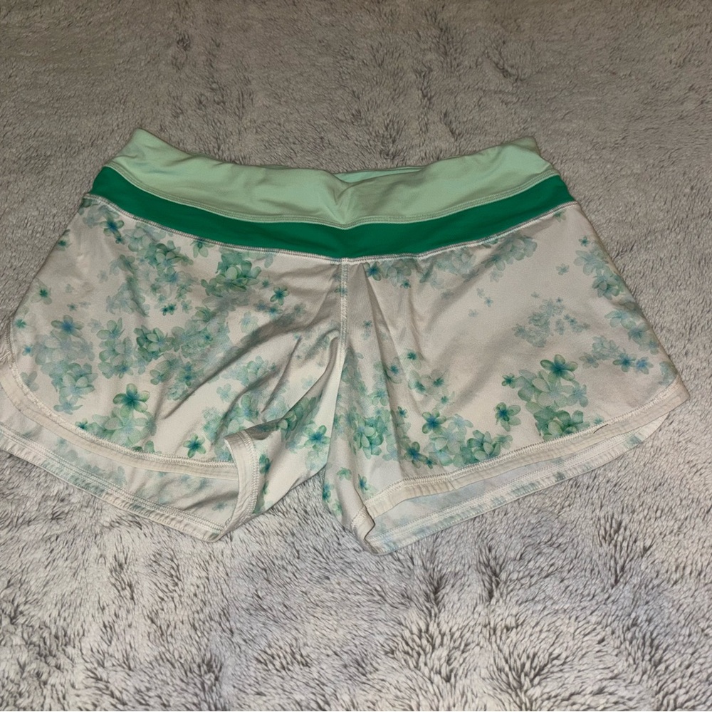 Lululemon Floral Mint Green Women's Shorts